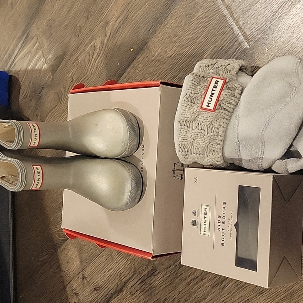 Hunter boots Toddler with welly socks